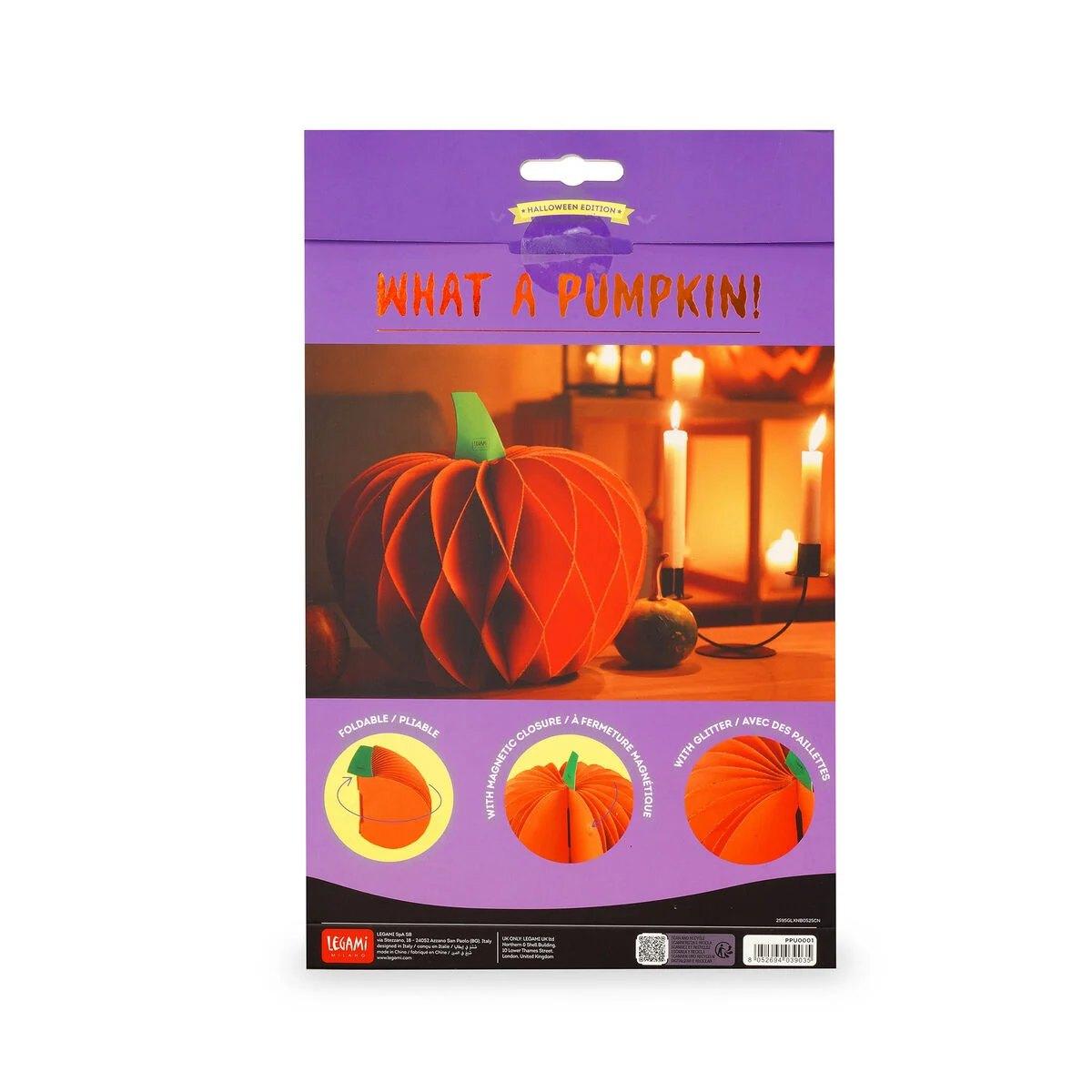 Legami - zucca di halloween pieghevole in carta - what a pumpkin!