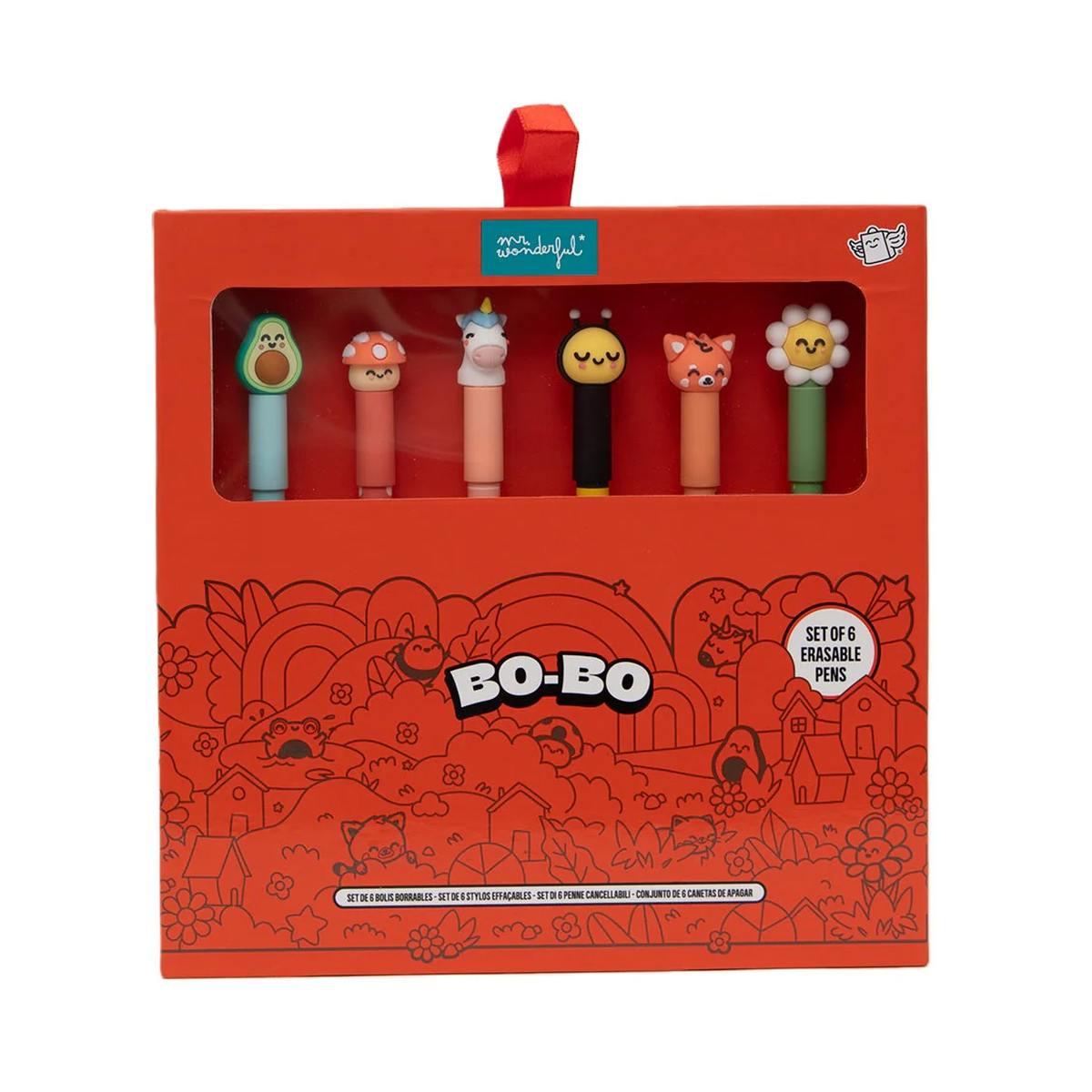 Set de 6 bolis borrables bo-bo - animales
