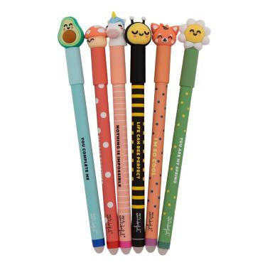 Set de 6 bolis borrables bo-bo - animales