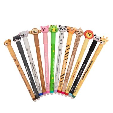 Set di 12 penne bo-bo cancellabili - animali