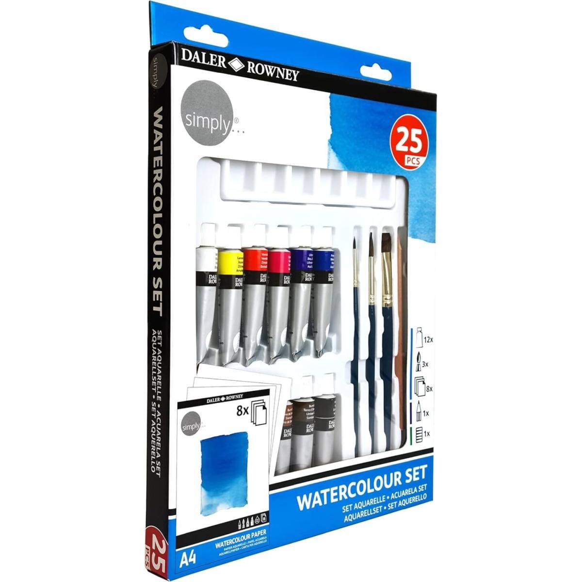 Daler rowney simply watercolour set - 25 pcs