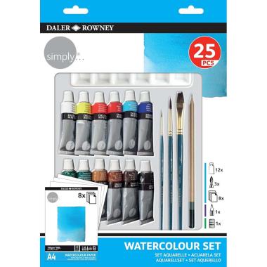 Daler rowney simply watercolour set - 25 pcs