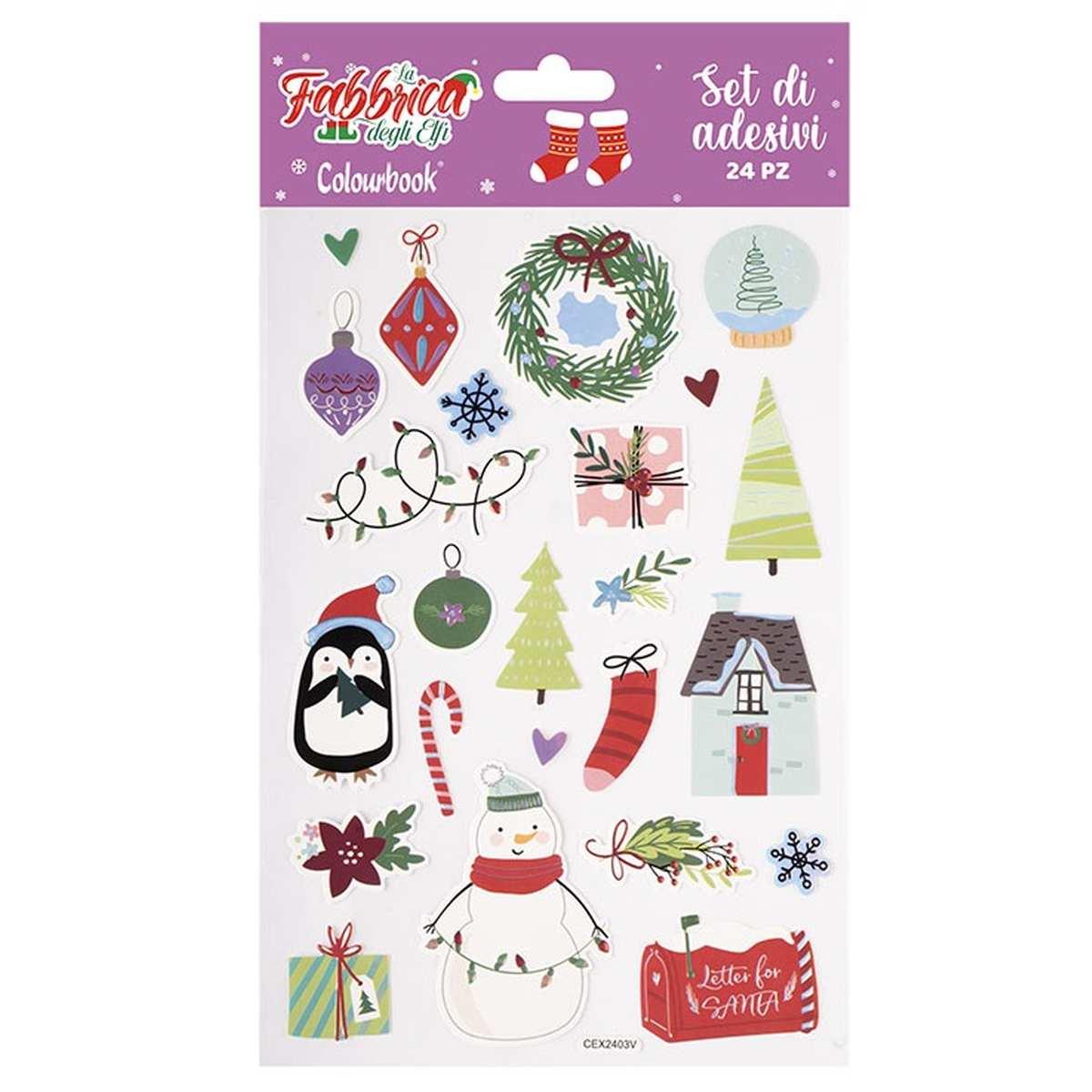 Stickers natalizi olografici e in rilievo  colourbook