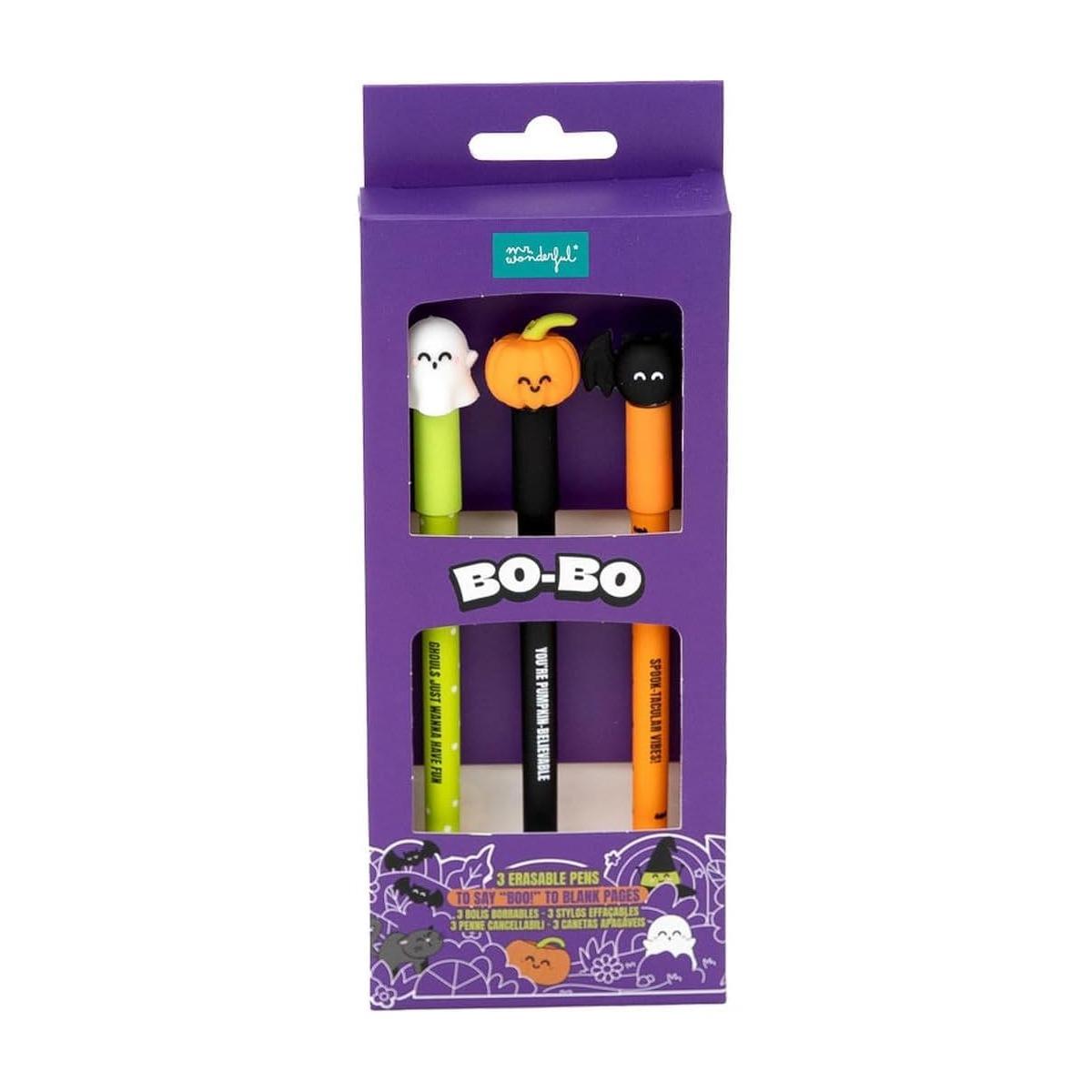 Set di 3 penne bo-bo cancellabili - halloween