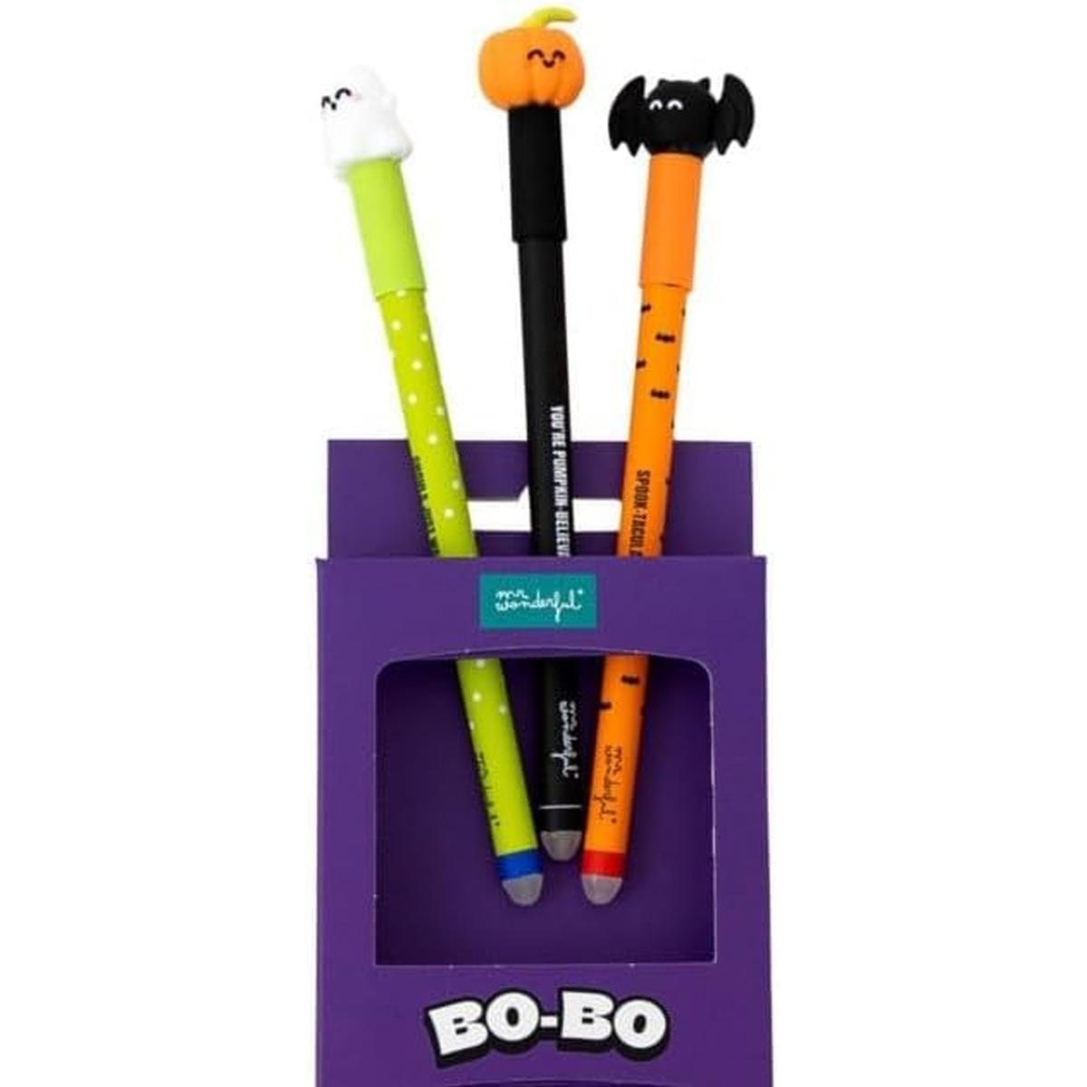 Set di 3 penne bo-bo cancellabili - halloween