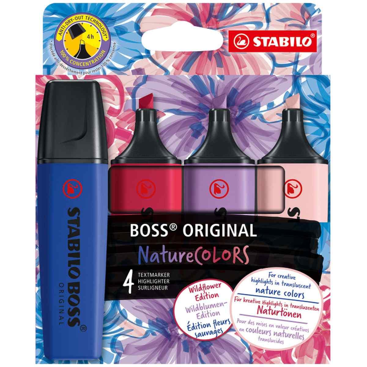 Set 4 evidenziatore boss original naturecolors wildflowers