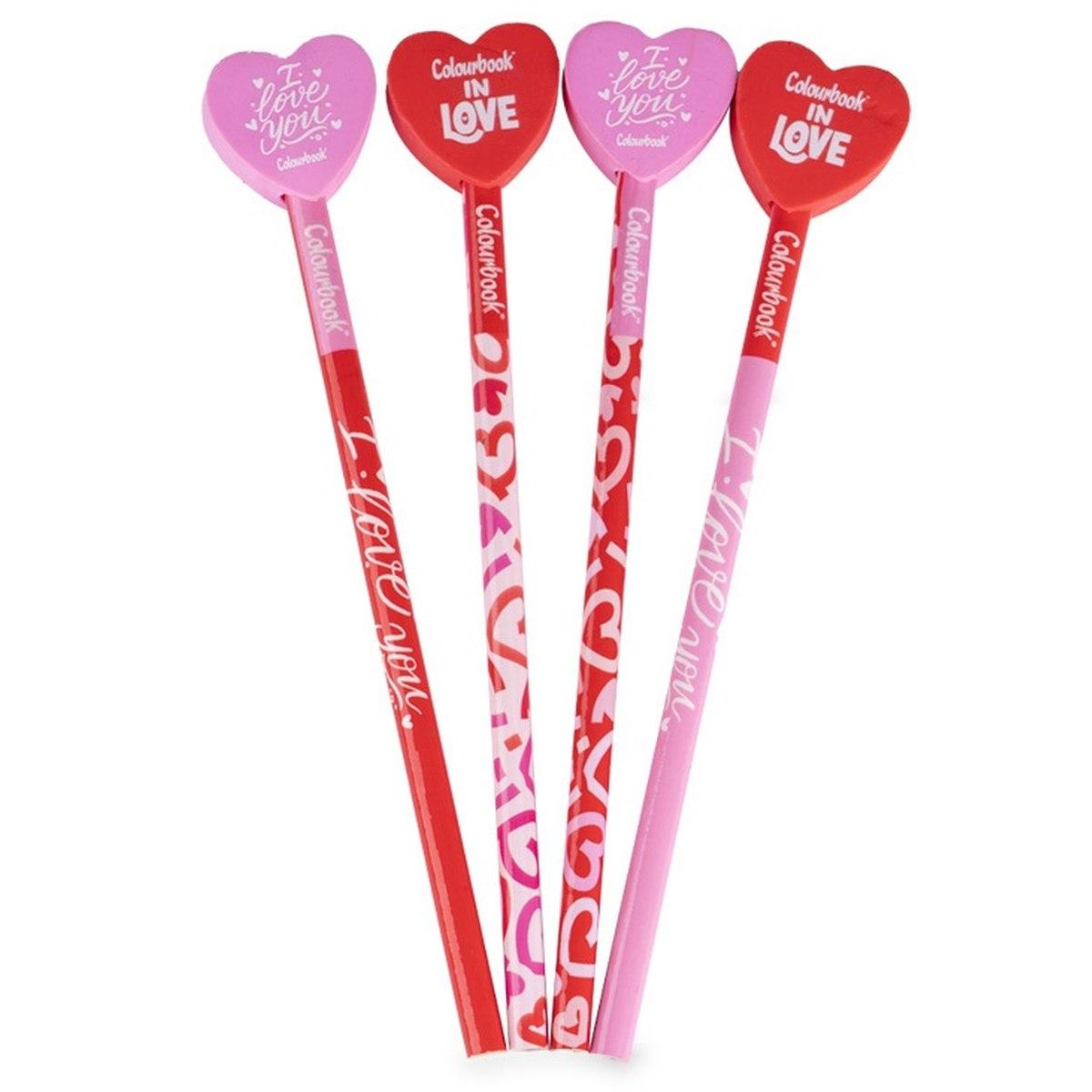 Matita con gomma a cuore colourbook in love