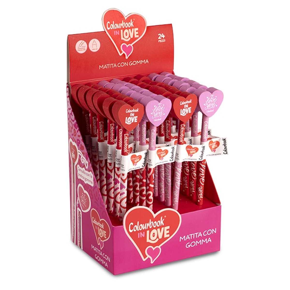 Matita con gomma a cuore colourbook in love