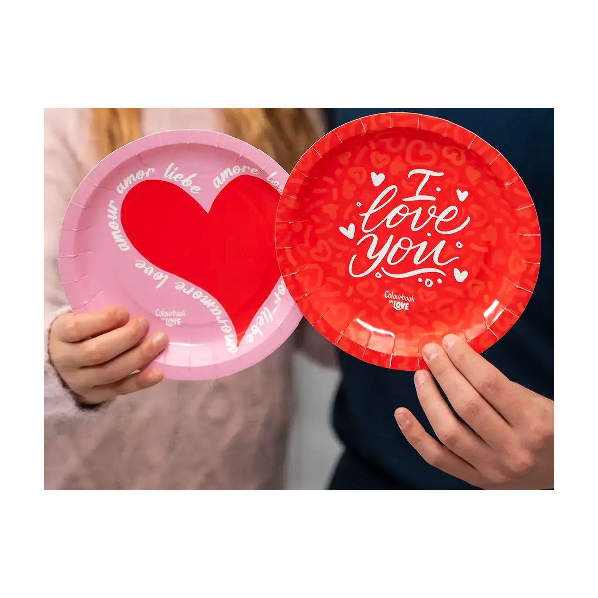 Piatti colourbook in love 18cm  set 8 pezzi