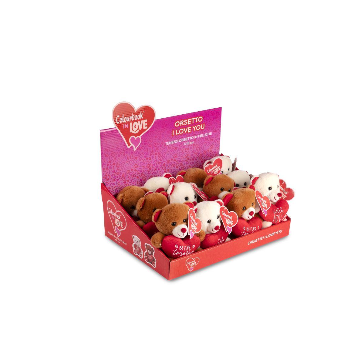 Orsetto peluche colourbook in love 15cm
