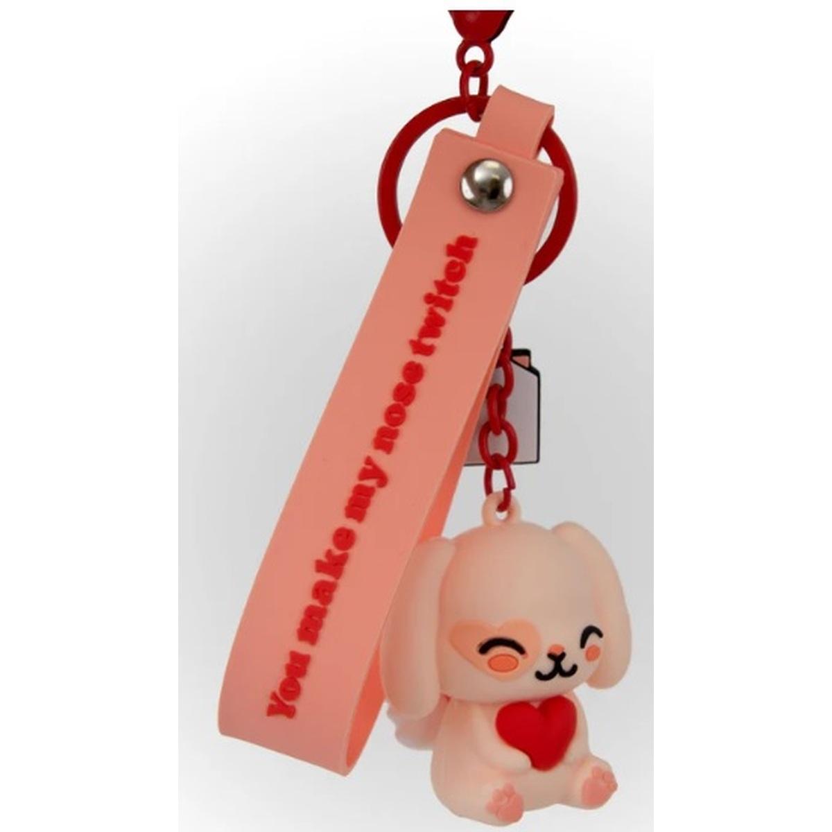Portachiavi con charms coniglio cupido - you make my nose twitch