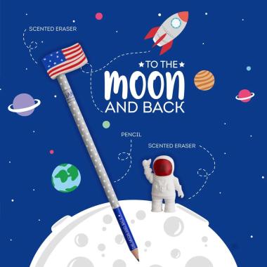 Legami set di 2 gomme e 1 matita - to the moon and back