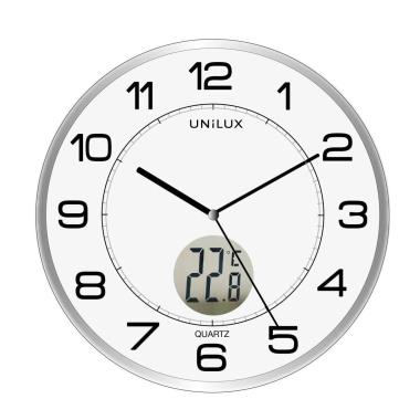 Unilux orologio da parete tempus - Ø 30,5 cm - grigio metallizato