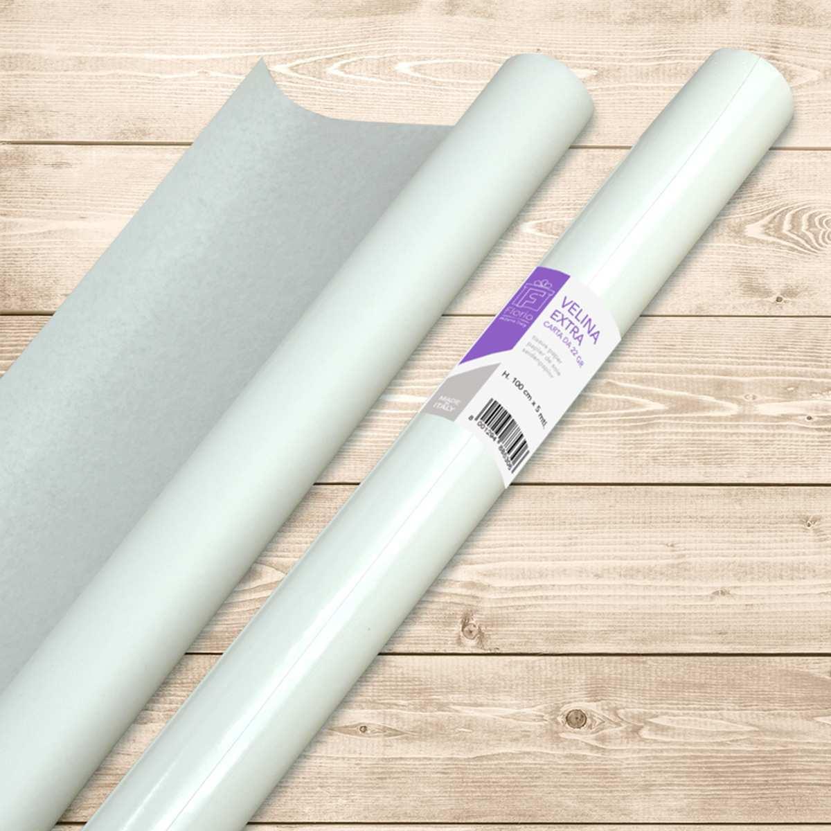 Rotolo carta velina bianca da 25 my - 22 gr - 100 x 500 cm