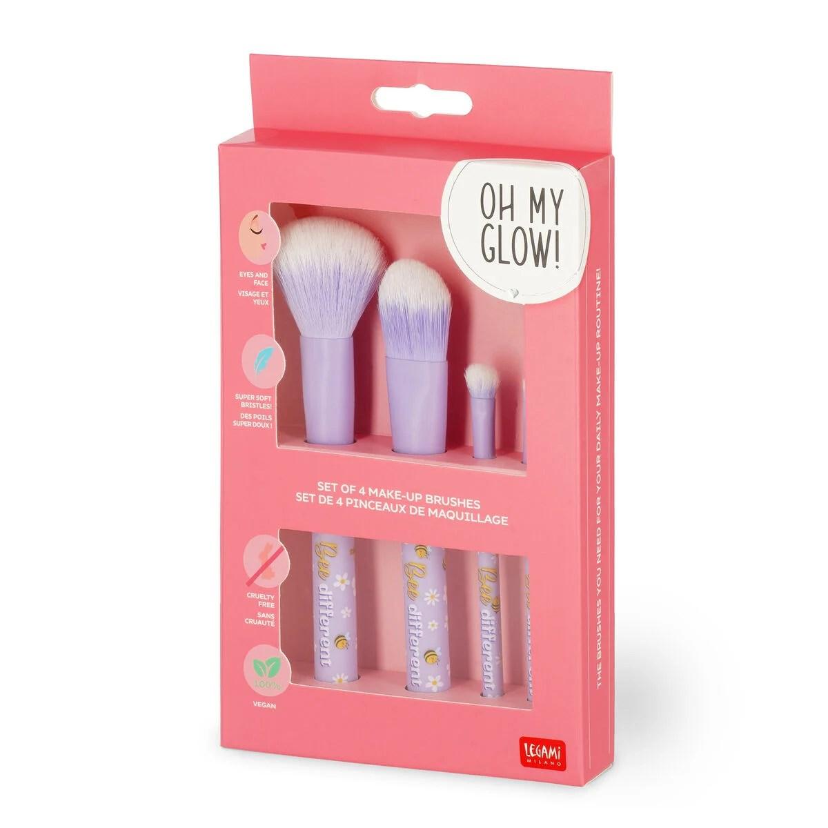 Legami - oh my glow! - set di 4 pennelli per il trucco