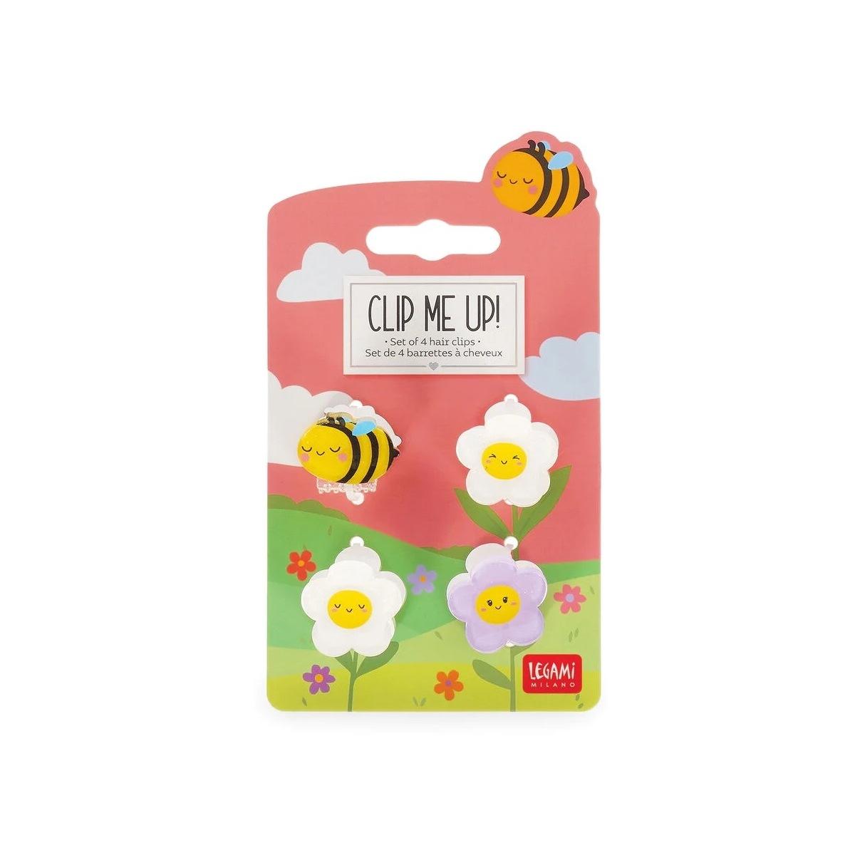 Legami - clip me up! - set di 4 mini mollette per capelli