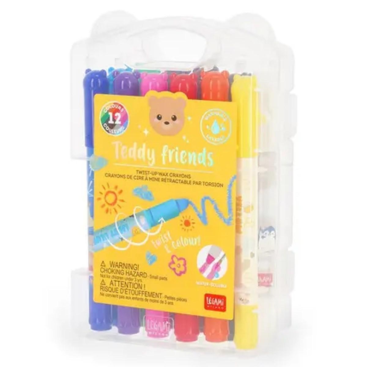 Legami teddy friends - 12 crayons