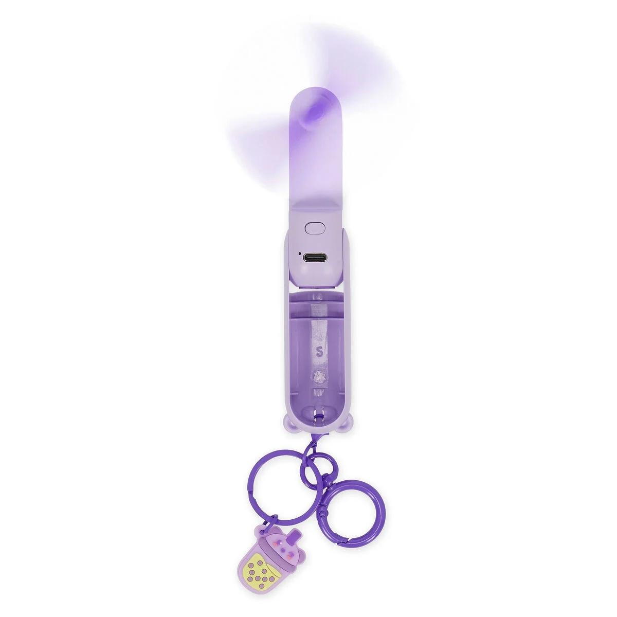 Legami mini fan - rechargeable portable fan - teddy bear lilac