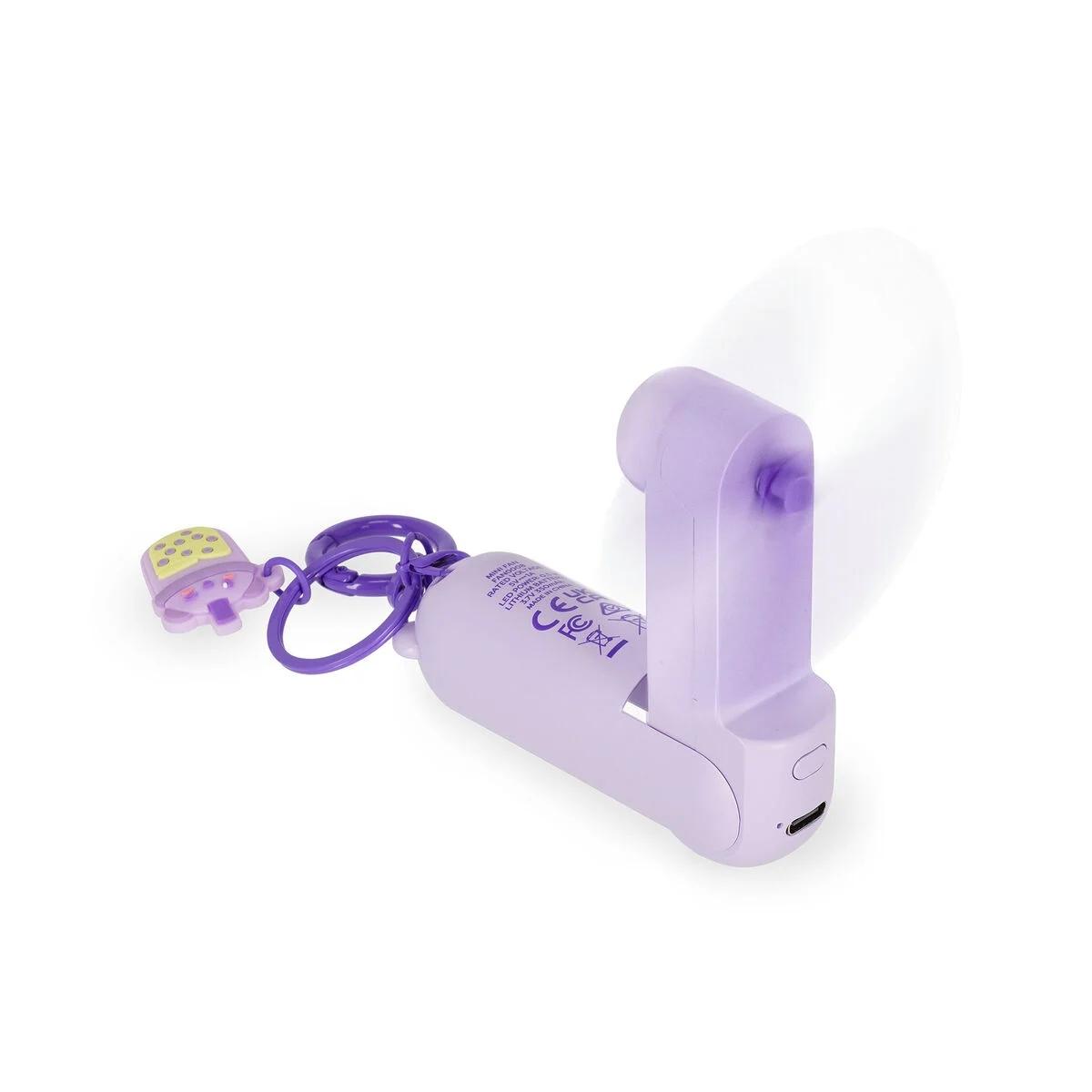 Legami mini fan - rechargeable portable fan - teddy bear lilac