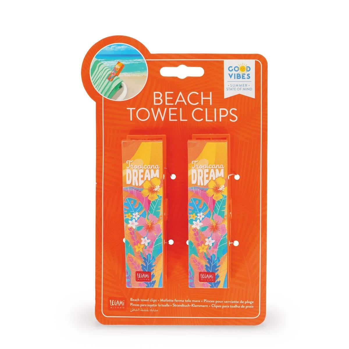 Legami set of 2 beach towel clips - tropicana dream