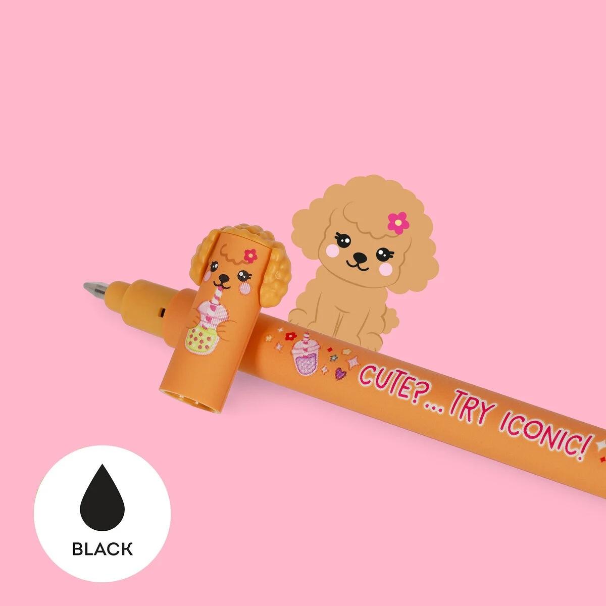 Legami set di 3 penne cancellabili - fur-ever friends - golden + bulldog + poodle