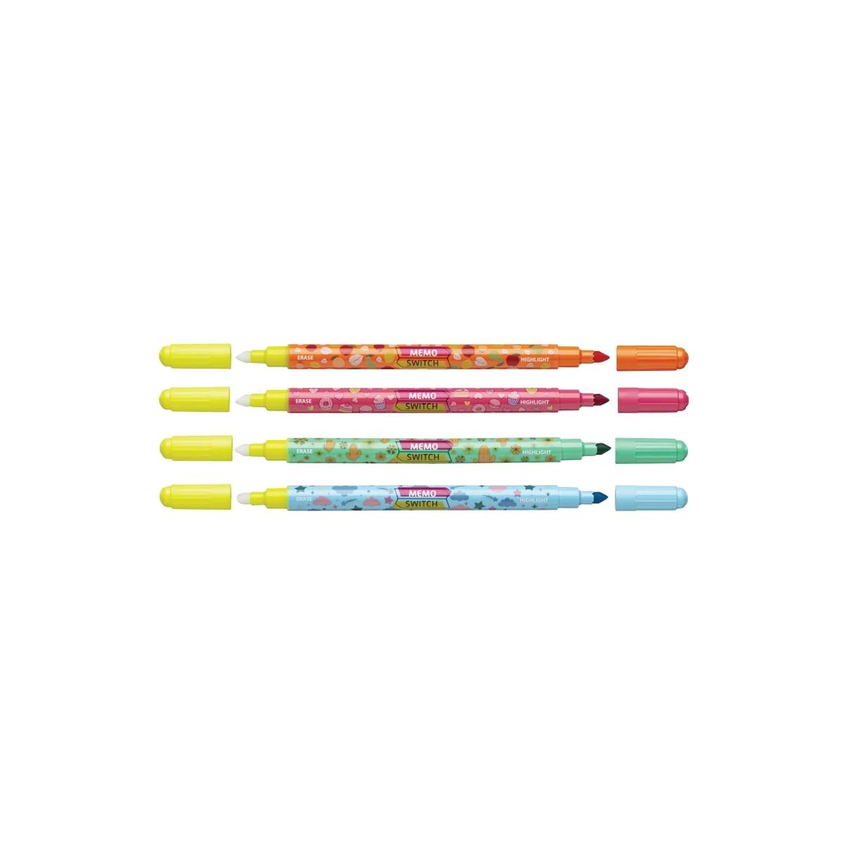 Carioca memo switch - set 4 evidenziatori magici cambia colore