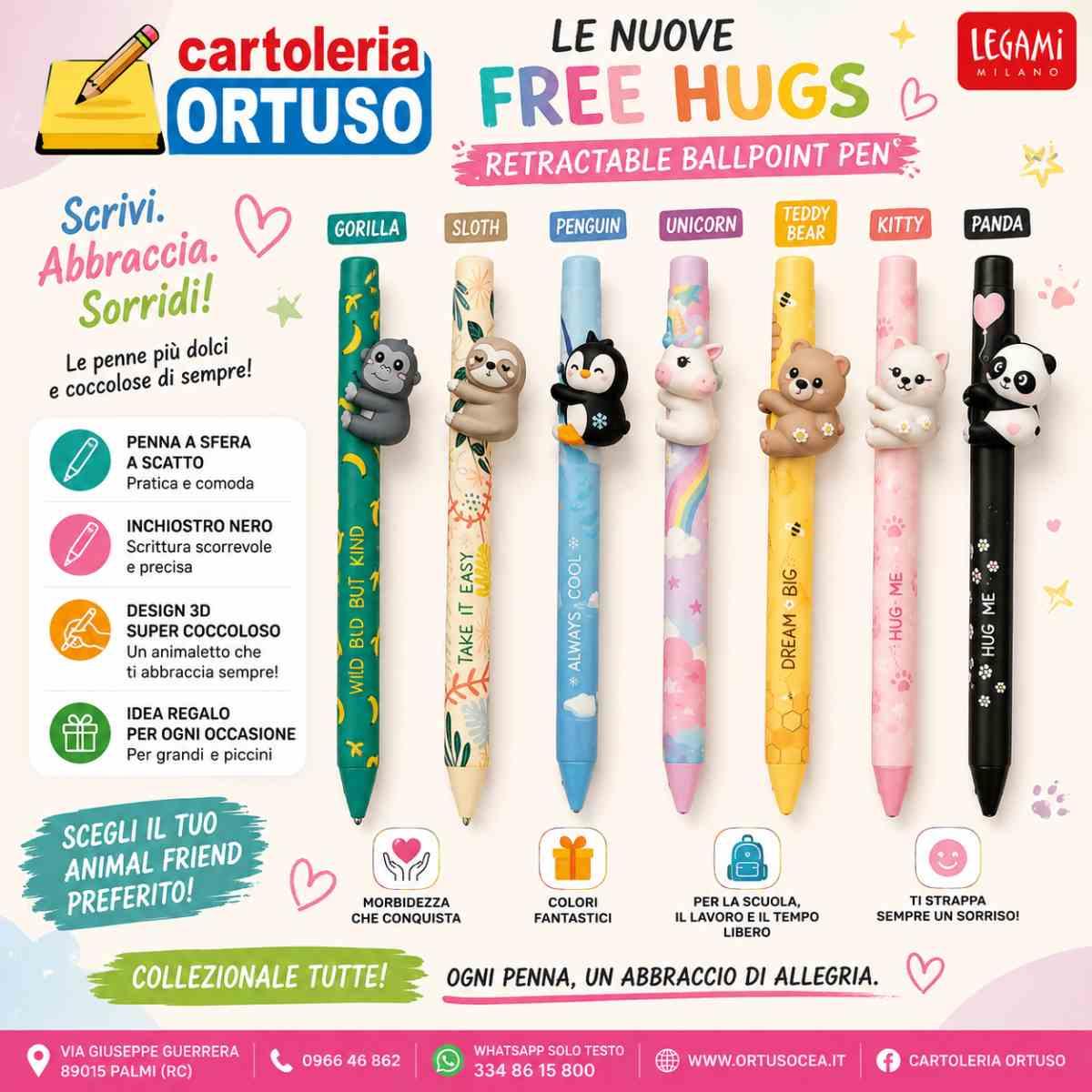 Legami free hugs - retractable ballpoint pen