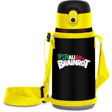 Seven borraccia termica kid 460 ml con tracollla sbrocco se tocco skifidol italian brainrot
