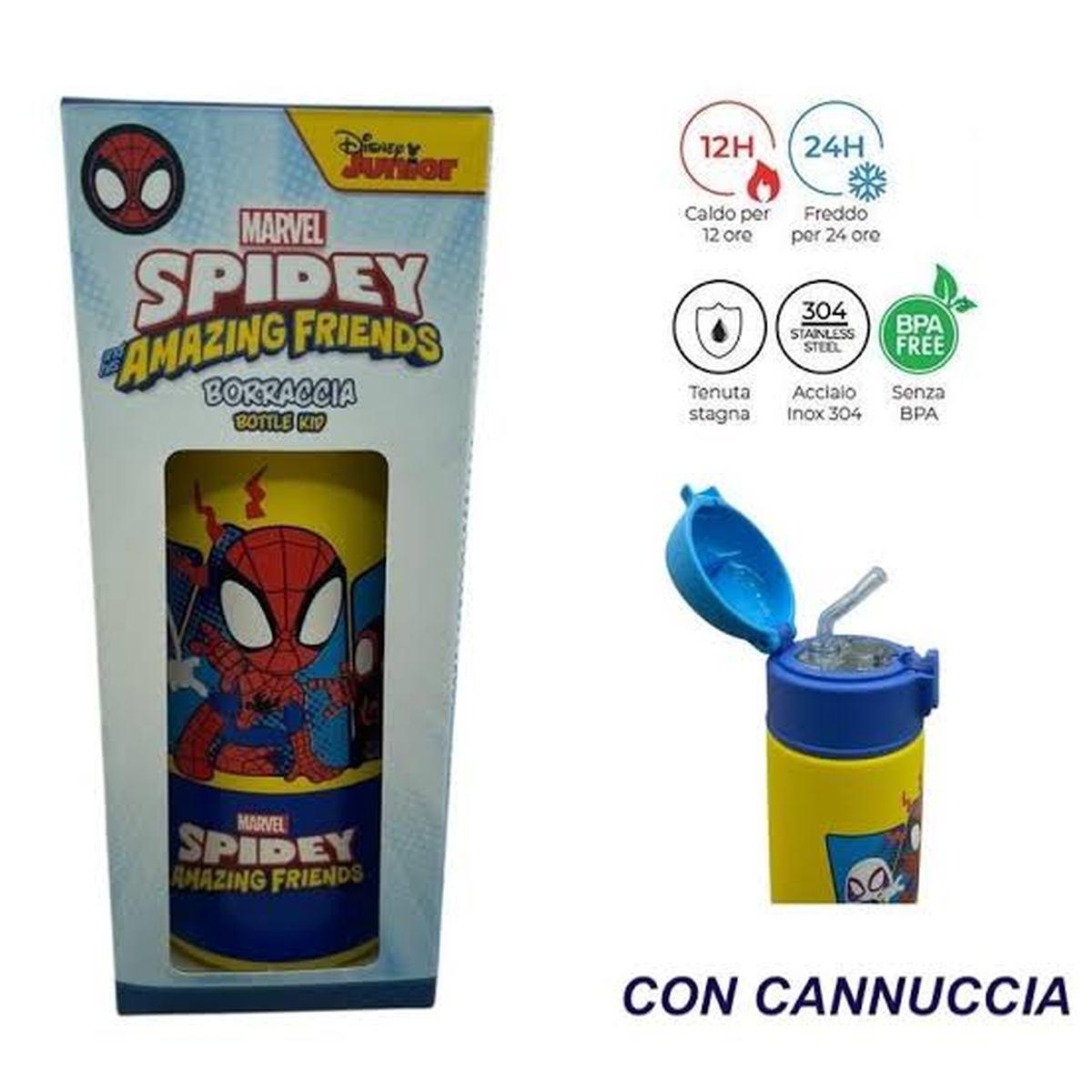 Seven 26 spiderman borraccia kid con cannuccia