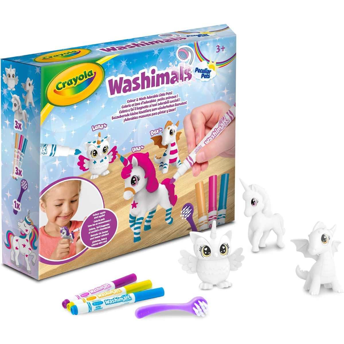 Crayola washimals peculiar pets - set ricarica con 3 cuccioli