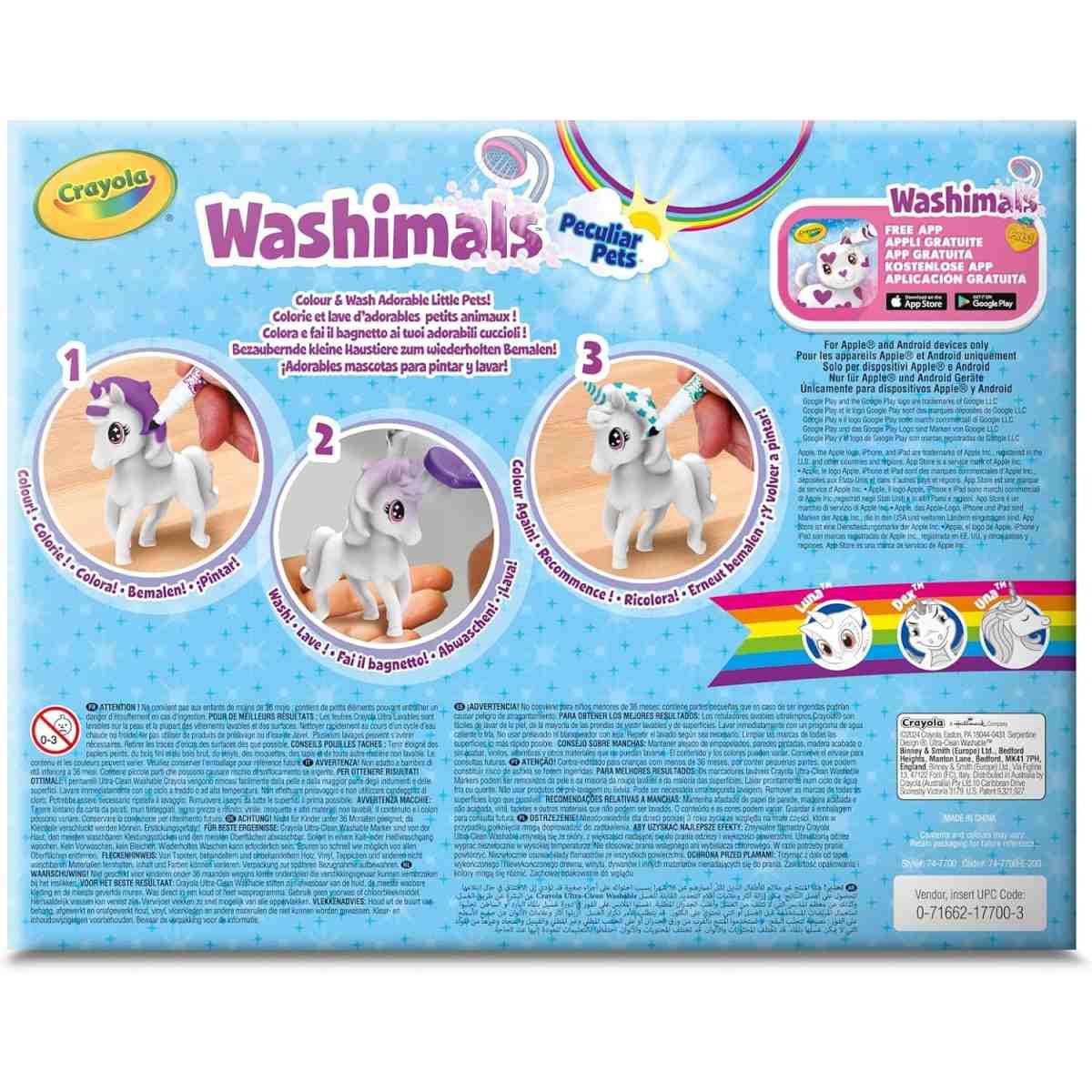 Crayola washimals peculiar pets - set ricarica con 3 cuccioli