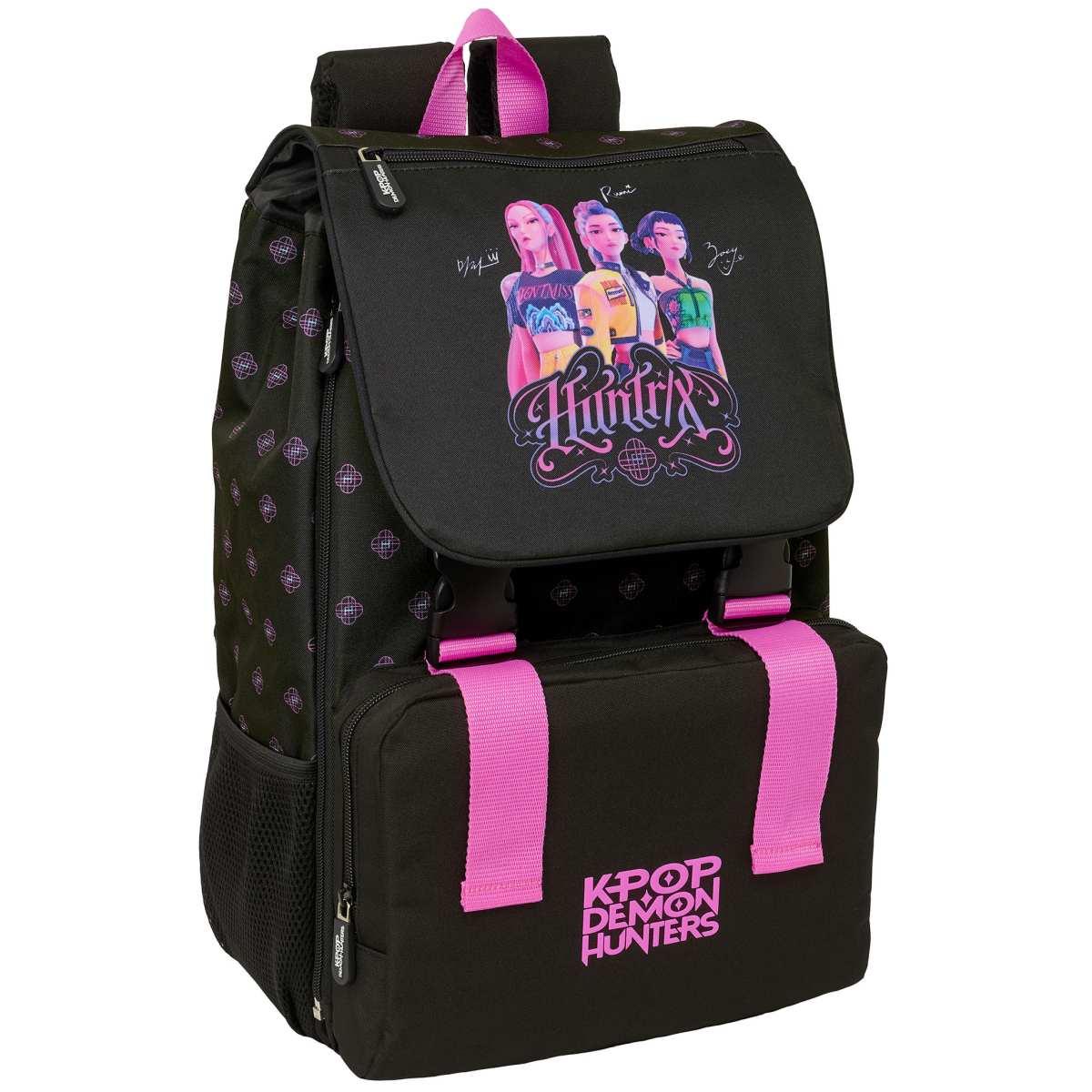 Zaino estensibile 29x41x15cm k-pop demon hunters nera