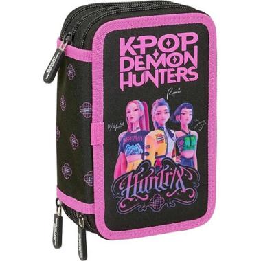 Astuccio 3 zip k-pop demon hunters black