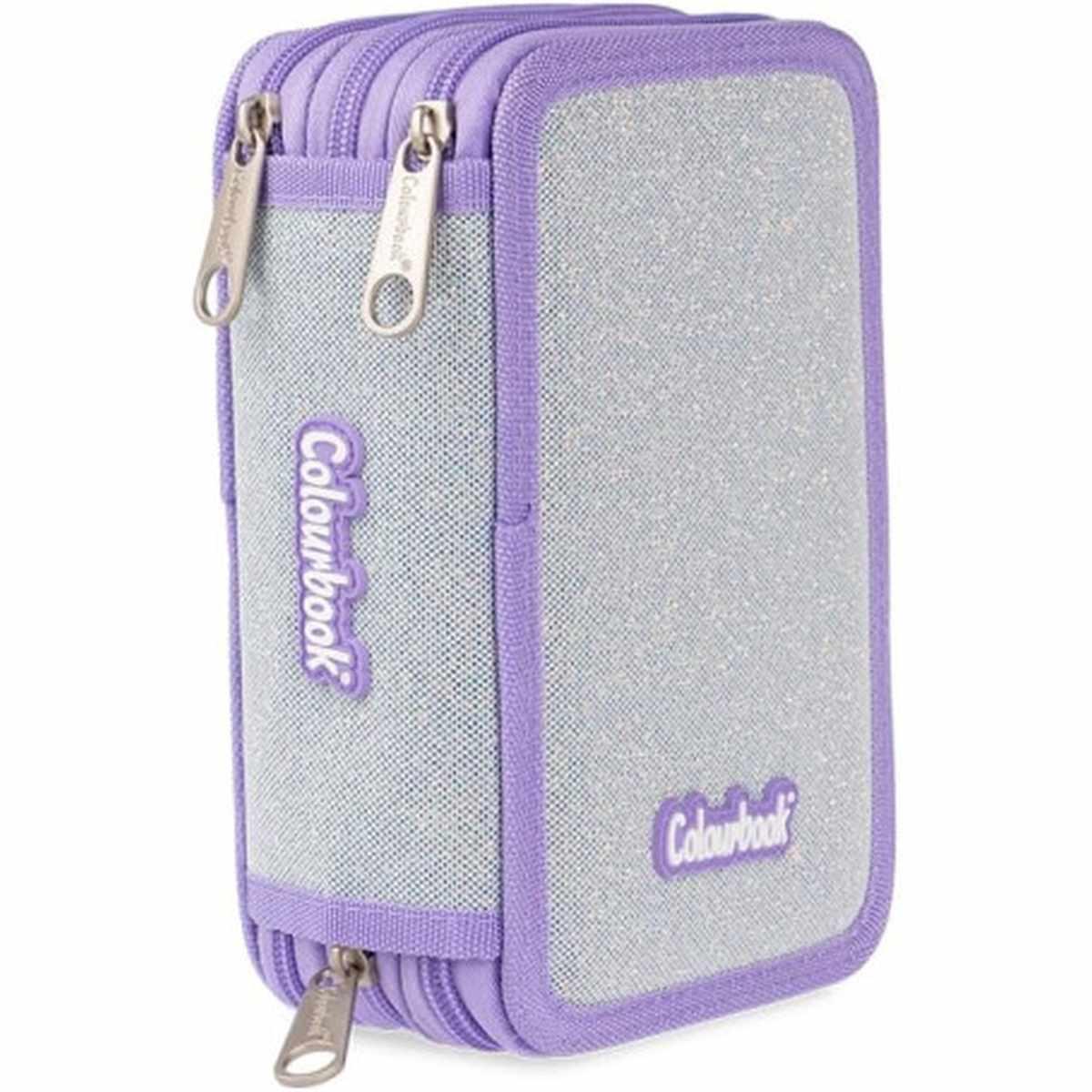 Astuccio 3 zip colourbook glitter