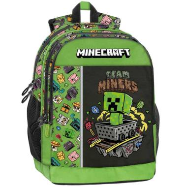 Zaino scuola 3 scomparti mascots minecraft