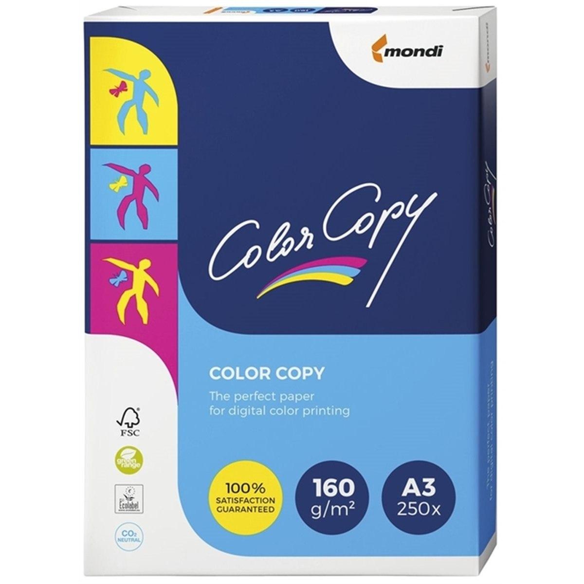 Mondi color copy - formato a3 - 160 gr/mq -  risma  da 250 fogli - carta per stampa a colori digitale -