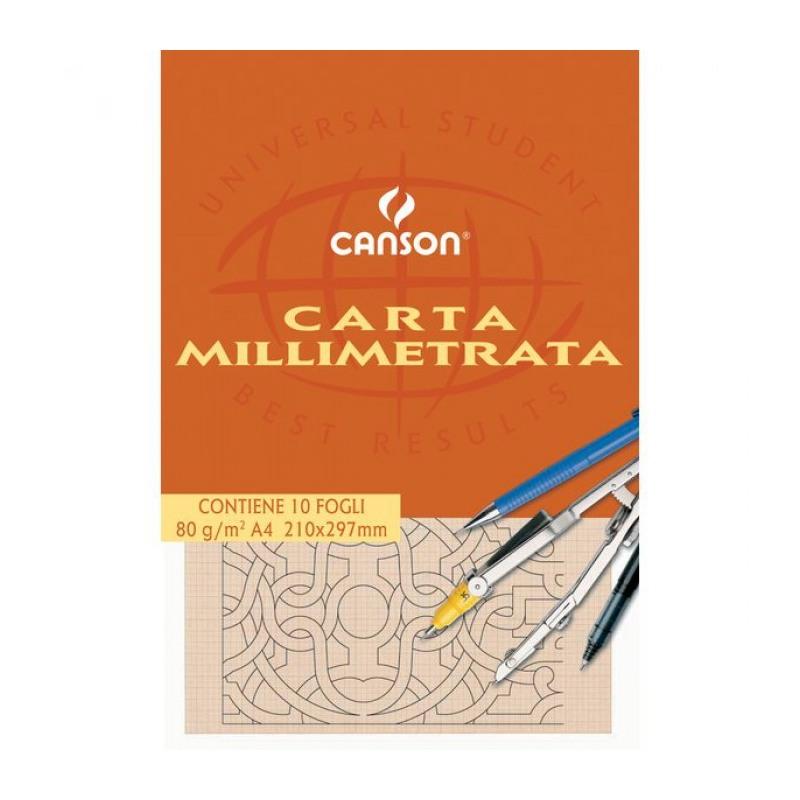 Canson blocco carta millimitrata a4 - 10fg - 80gr/mq