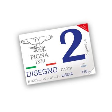 Pigna - album disegno 4 angoli - carta liscia riquadrata - 20 fg - 110 gr - 24 x 33 cm