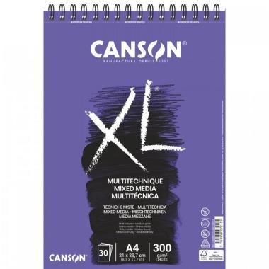 Canson - album disegno spirale xl - mixed media textured - grana media - a4 - 30 fg - 300 gr