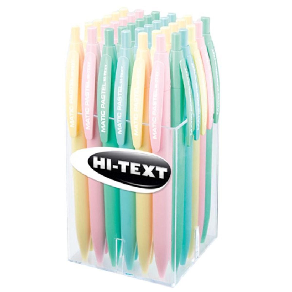 Hi-text matic pastel 906 - penna a scatto - tratto 1 mm - inchiostro blu