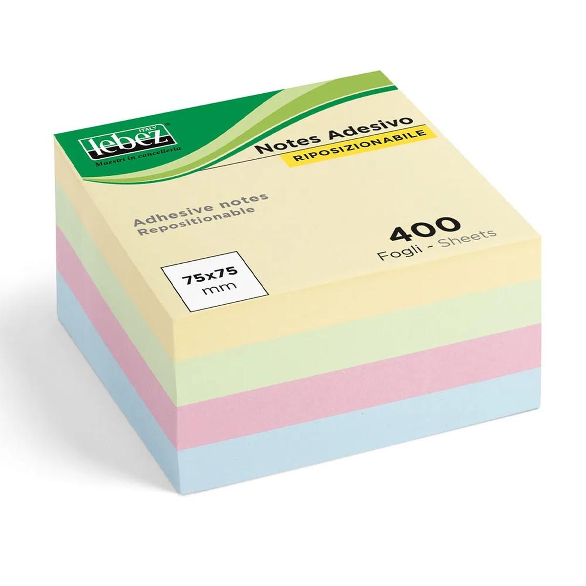 Lebez - memo stick adesivi  - 400 fg - 75 x 75 mm
