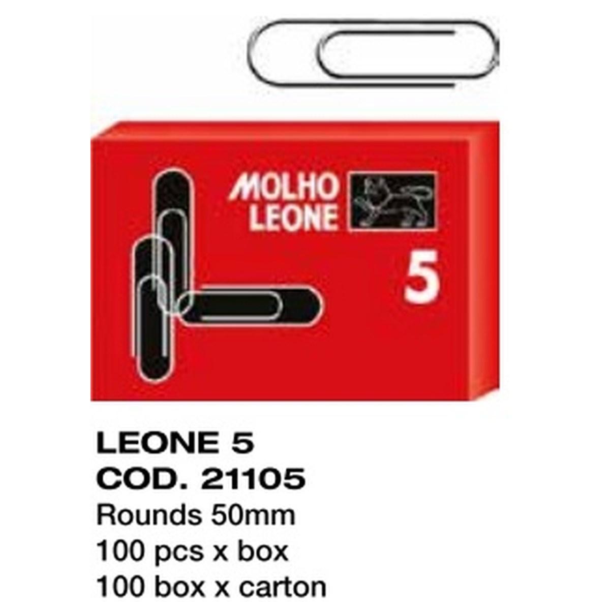 Molho leone - fermagli zincati n. 5 rounds 50 mm - 100 pz