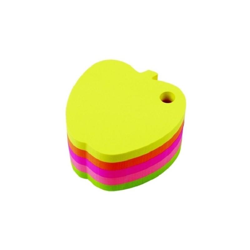 Niji - memo stick adesivi - mela - colori fluo - 400 fg - 70 x 70 mm