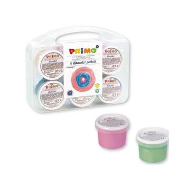 Primo - ditacolor perlati - tempera a dita - valigetta da 6 colori da 100 gr
