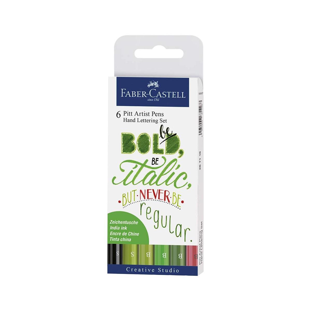 Faber-castell hand-lettering set - 6 pitt artist pens - be bold, be italic, but never be regular