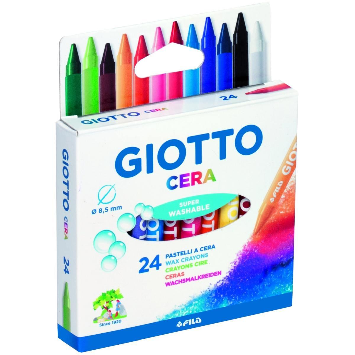 Pastelli ma cera giotto cera - Ø 8,5 mm - l. 90 mm - 24 pz