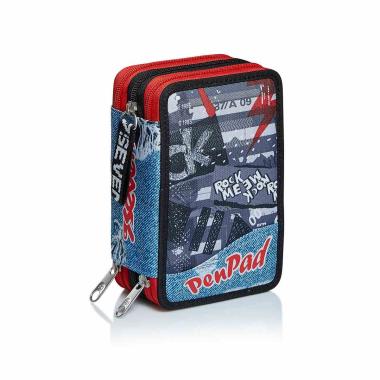 Seven - astuccio 3 zip pen pad urban rock