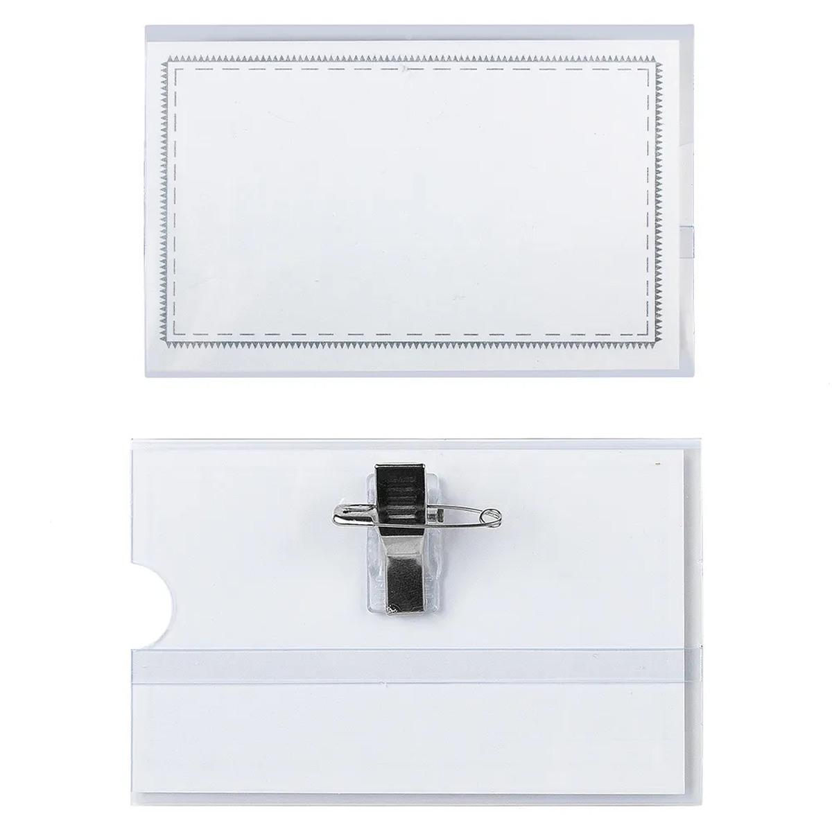 Lebez - portabadge con spilla e clip metallo - 90 x 55 m