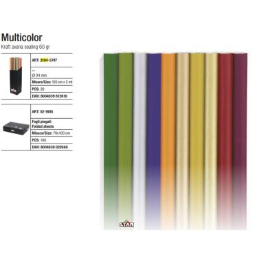 Star - rotolo carta kraft avana sealing multicolor