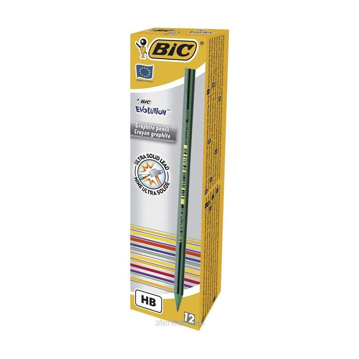 Bic evolution stripes - matite hb in grafite dalla forma esagonale - 4 colori trendy: bianco e